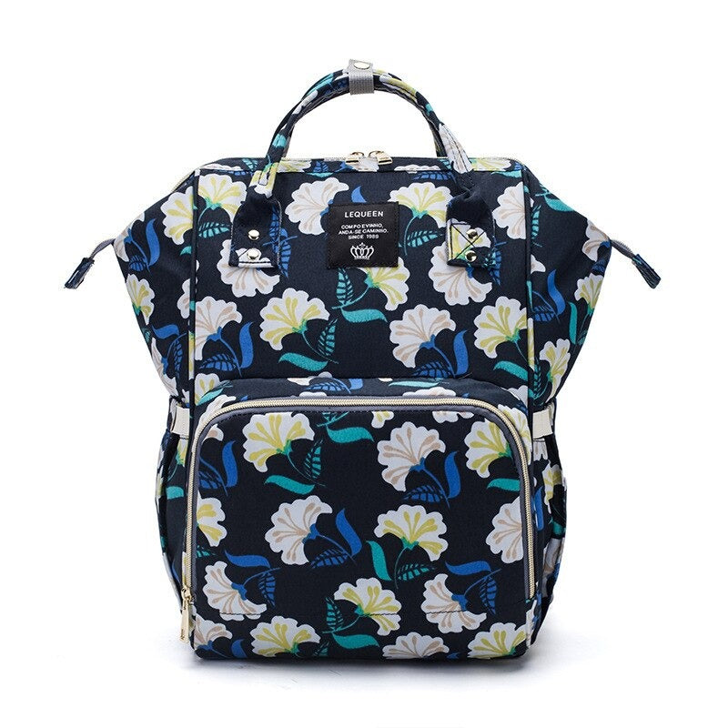 Oxford Women's Travel Flowers Print Baby Care Backpack's