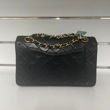 Chanel Classic Double Flap Shoulder Bag,Black,Leather