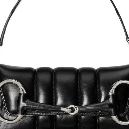 (WMNS) Gucci Horsebit Chain Medium Shoulder Bag 'Black' 764255-AACU1-1000