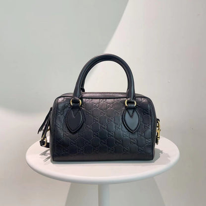 Gucci Black Leather Two Way Bag