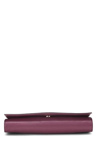 Gucci,  Purple Grained Leather Soho Clutch, Purple