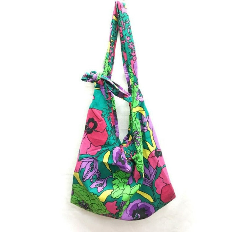 Retro Style Cotton Shoulder Bag for Women