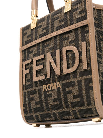 Fendi Women Mini Sunshine Fabric Shopper Bag