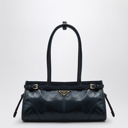 Prada Medium Blue Leather Handbag Women