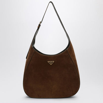 Prada Large Brown Suede Bag Women