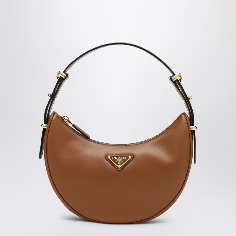 Prada Brown Leather Prada Arqué Bag Women