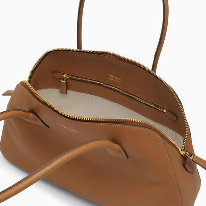 Prada Large Caramel-Coloured Leather Shopping Bag Women