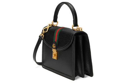 (WMNS) Gucci Ophidia Series GG Locks Leather One Shoulder Crossbody Tote Small Black 651055-DJ2DX-1060