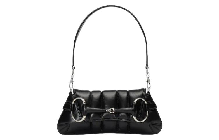 (WMNS) Gucci Horsebit Chain Small Shoulder Bag 'Black' 764339-AACU1-1000