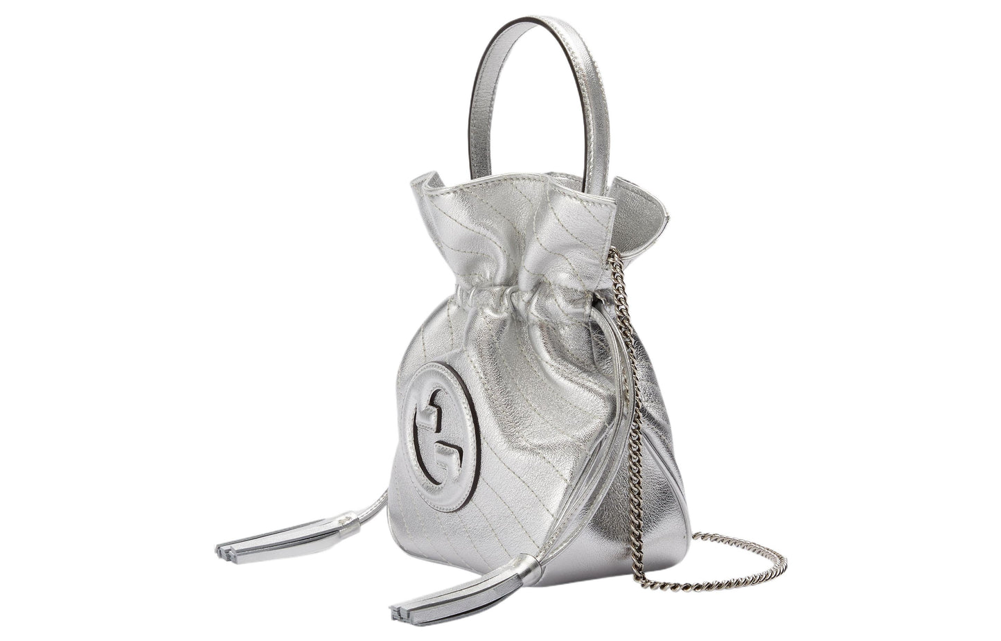 (WMNS) Gucci Blondie Mini Bucket Bag 'Silver Leather' 760313-AACT3-8106