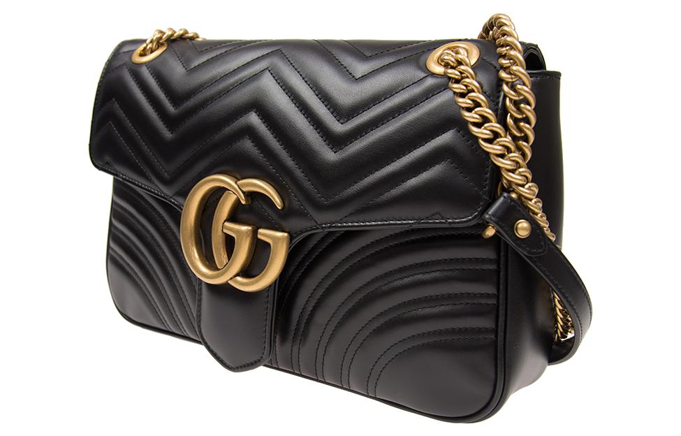 (WMNS) Gucci Marmont Medium Matelasse Shoulder Bag 'Black' 443496-DTDIT-1000