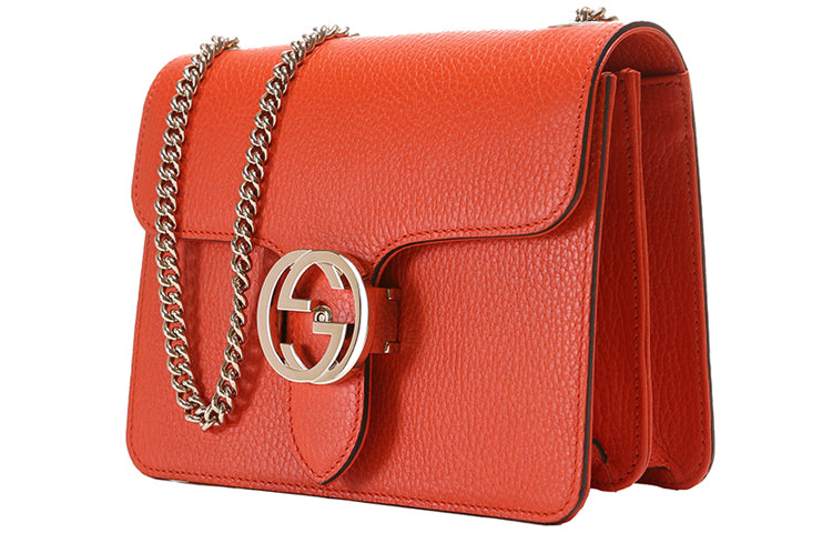 (WMNS) Gucci Leather Organ Crossbody Bag Single Shoulder Bag Orange 510304-CAO0G-7527