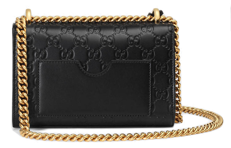 (WMNS) Gucci Padlock Signature Bag 'Black Gold' 409487-CWC1G-1000