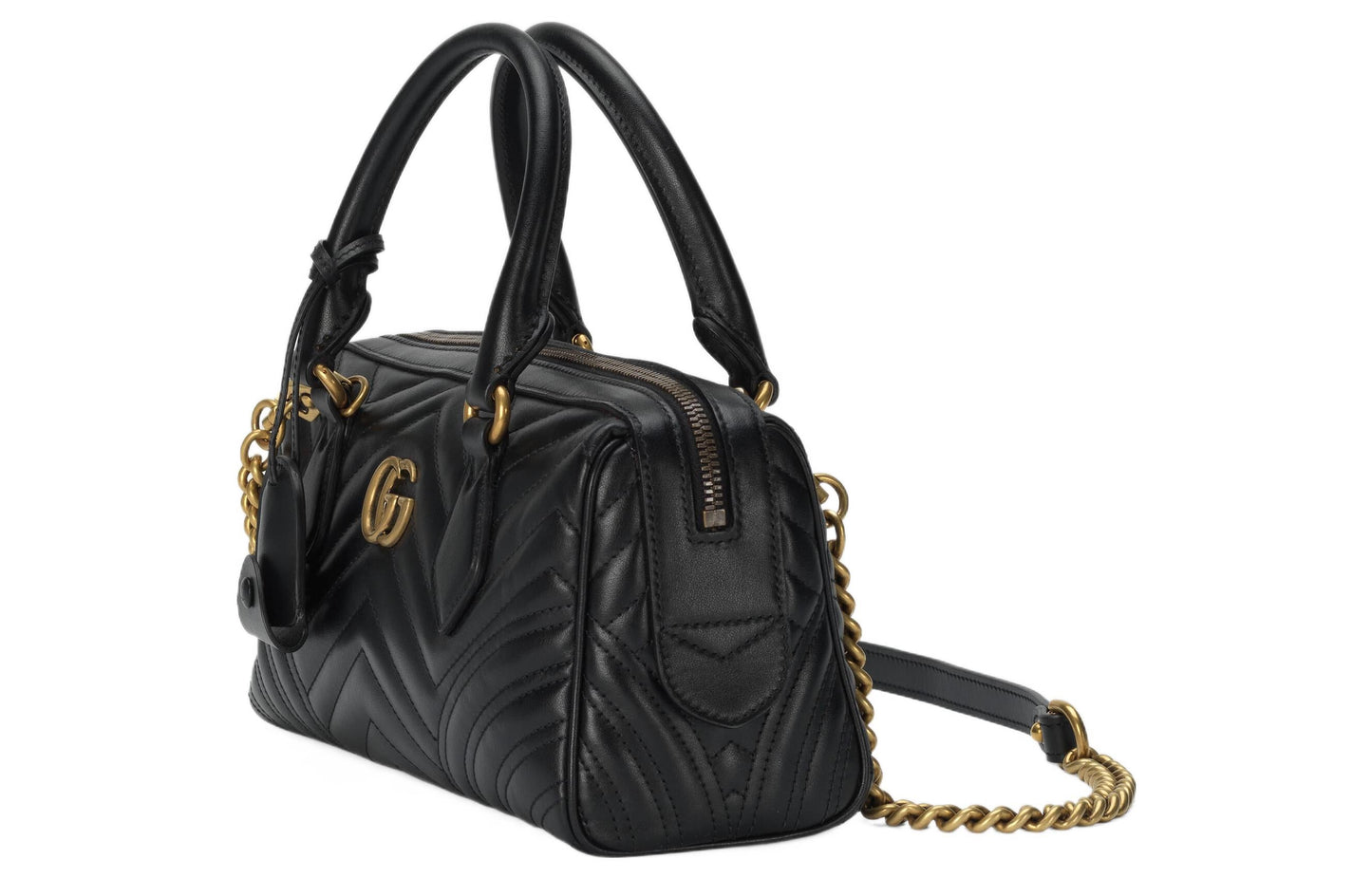 (WMNS) Gucci GG Marmont Small Top Handle Bag 'Black' 746319-AABZB-1000