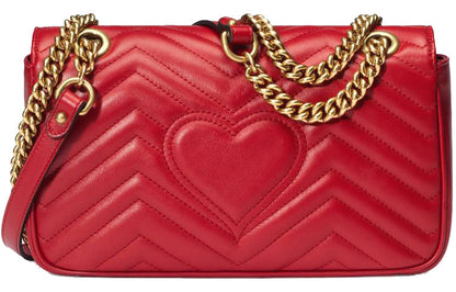 (WMNS) Gucci GG Marmont Small Matelasse Shoulder Bag 'Red' 443497-DTDIT-6433