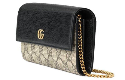 (WMNS) Gucci GG Marmont Chain Wallet 'Beige Ebony' 546585-17WAG-1283