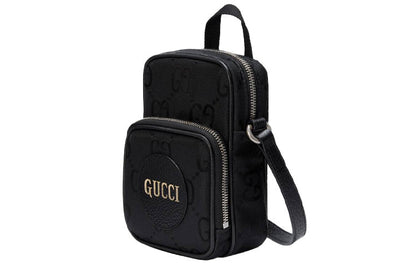 Gucci Off The Grid OTG Environmental Friendly Series Logo Leather Logo Nylon handbag Mini Unisex / Black 643882-H9HLN-1000