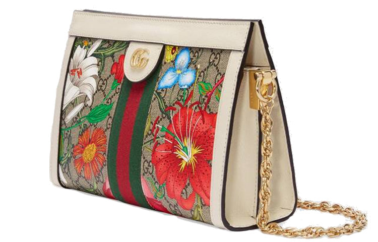 (WMNS) Gucci Ophidia Flowers Leather Chain Shoulder Bag 'Cream White Multi' 503877-HV8AC-9759