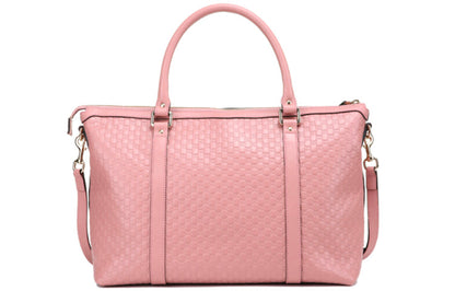 (WMNS) Gucci Logo Embossing Leather Tote Pink Candy Handbag 449655-BMJ1G-5806