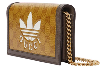 Gucci x adidas Chain Logo Shoulder Bag Unisex Yellow Brown 22 621892-UVSCG-7267