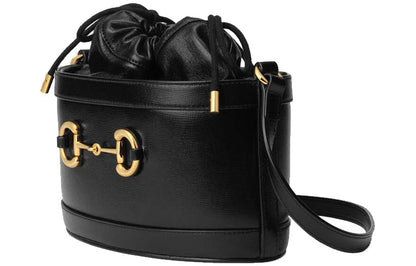 (WMNS) Gucci Horsebit 1955 Drawstring Bucket Bag 'Black' 602118-1DBLG-1000