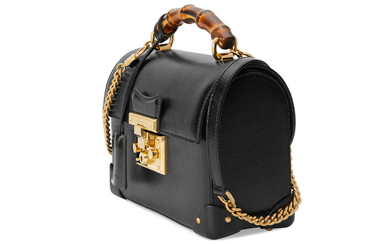 (WMNS) Gucci Padlock Series Bamboo Single Shoulder Bag Small Black 603221-1DBRG-1000