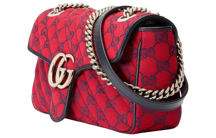 (WMNS) Gucci Marmont Shoulder Messenger Bag 'Red Navy Blue' 443497-2UZCV-6477