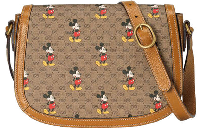 (WMNS) Gucci X Disney Cotton-Canvas Shoulder Bag 'Brown' 602694-HWUBM-8559