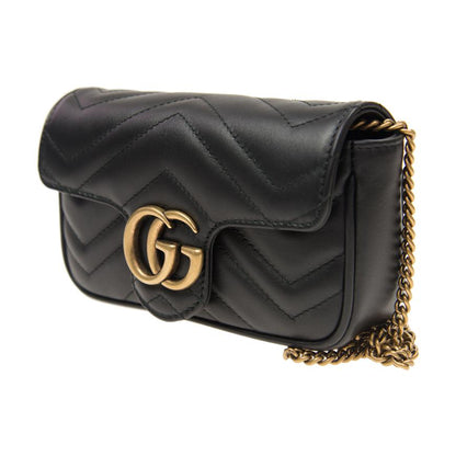 (WMNS) Gucci GG Marmont Matelasse leather super mini bag 'Black' 476433-DSVRT-1000