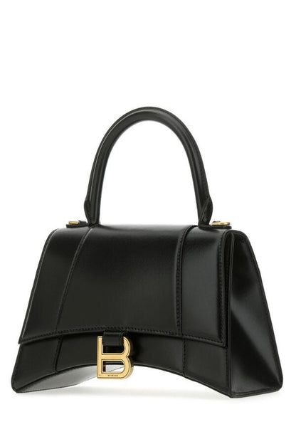 Balenciaga Woman Black Leather Small Hourglass Handbag