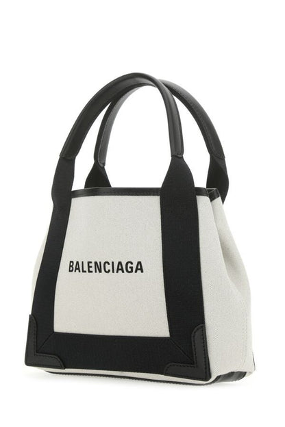 Balenciaga Woman Two-Tone Canvas Small Cobas Navy Handbag