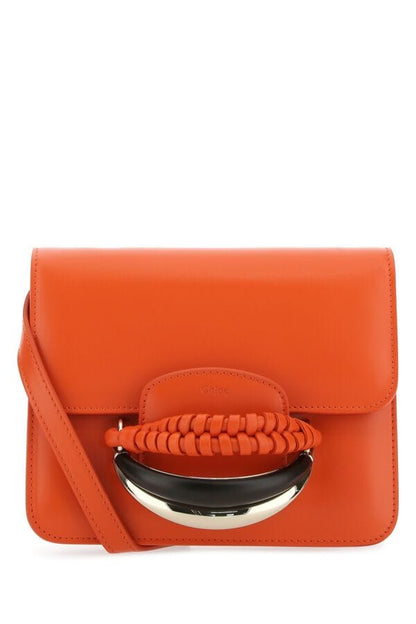 Chloe Woman Orange Leather Kattie Clutch