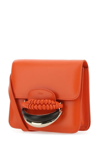 Chloe Woman Orange Leather Kattie Clutch