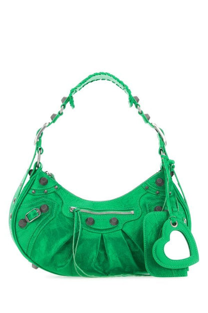 Balenciaga Woman Green Nappa Leather Le Cagole S Shoulder Bag