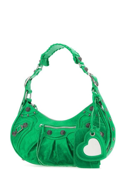 Balenciaga Woman Green Nappa Leather Le Cagole S Shoulder Bag