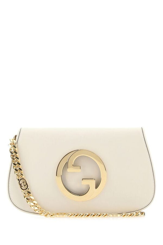 Gucci Woman White Leather Gucci Blondie Shoulder Bag