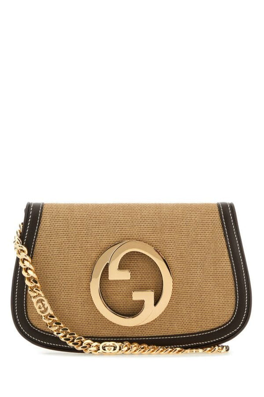 Gucci Woman Beige Canvas Gucci Blondie Shoulder Bag