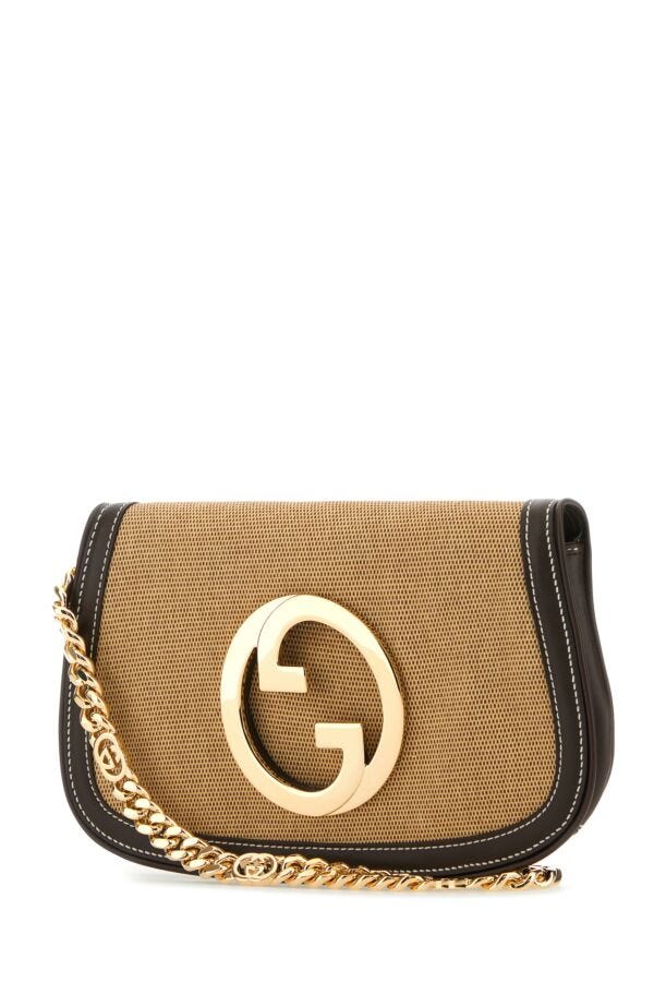 Gucci Woman Beige Canvas Gucci Blondie Shoulder Bag