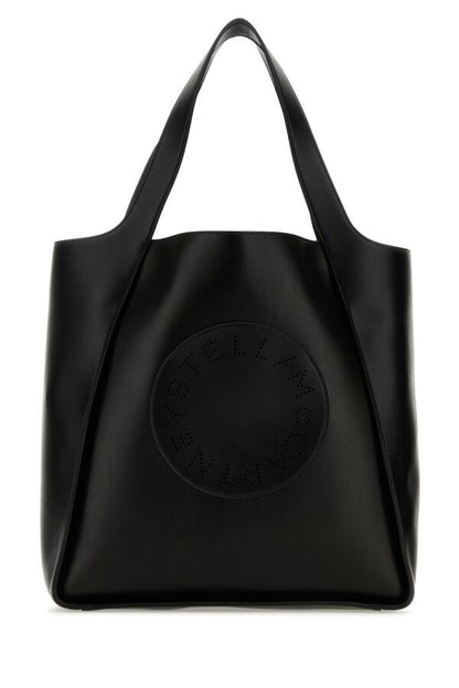 Stella Mccartney Woman Black Alter Mat Stella Logo Shopping Bag