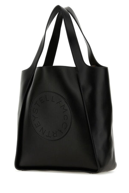 Stella Mccartney Woman Black Alter Mat Stella Logo Shopping Bag