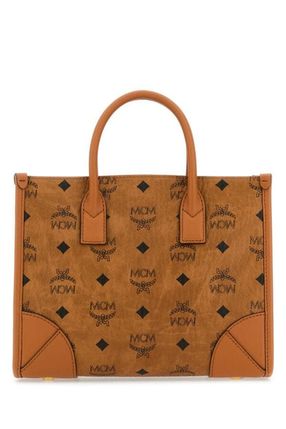 Mcm Unisex Printed Canvas Mã¼nchen Handbag