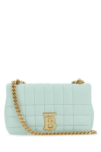 Burberry Woman Pastel Light-Blue Leather Mini Lola Shoulder Bag