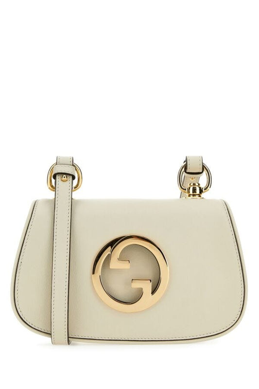 Gucci Woman Ivory Leather Gucci Blondie Crossbody Bag