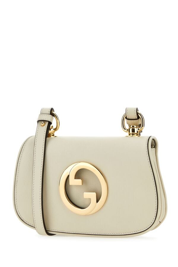 Gucci Woman Ivory Leather Gucci Blondie Crossbody Bag