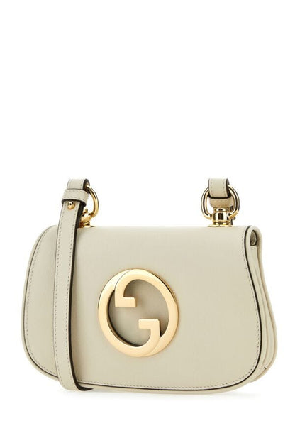 Gucci Woman Ivory Leather Gucci Blondie Crossbody Bag