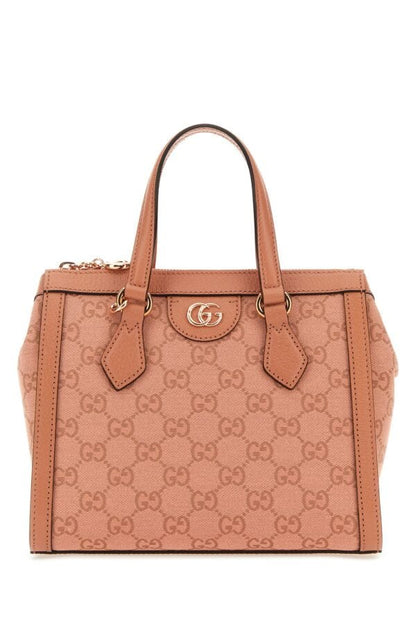 Gucci Woman Pink Gg Supreme Fabric And Leather Ophidia Handbag