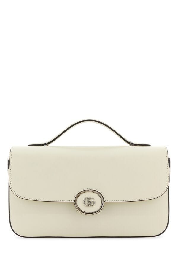 Gucci Woman Ivory Leather Small Petite Gg Handbag