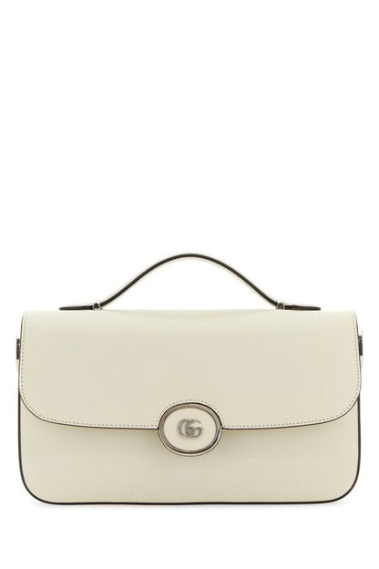 Gucci Woman Ivory Leather Small Petite Gg Handbag