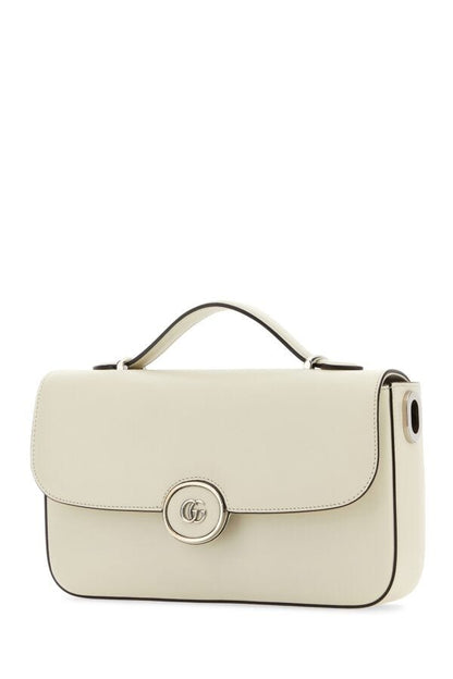 Gucci Woman Ivory Leather Small Petite Gg Handbag