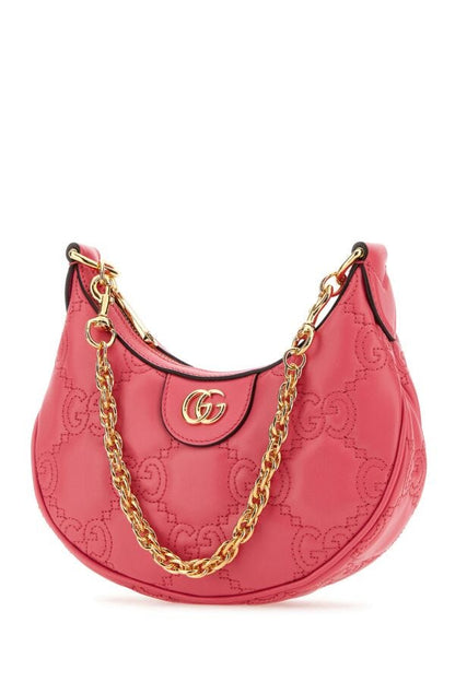 Gucci Woman Dark Pink Leather Mini Gg Matelasse Handbag